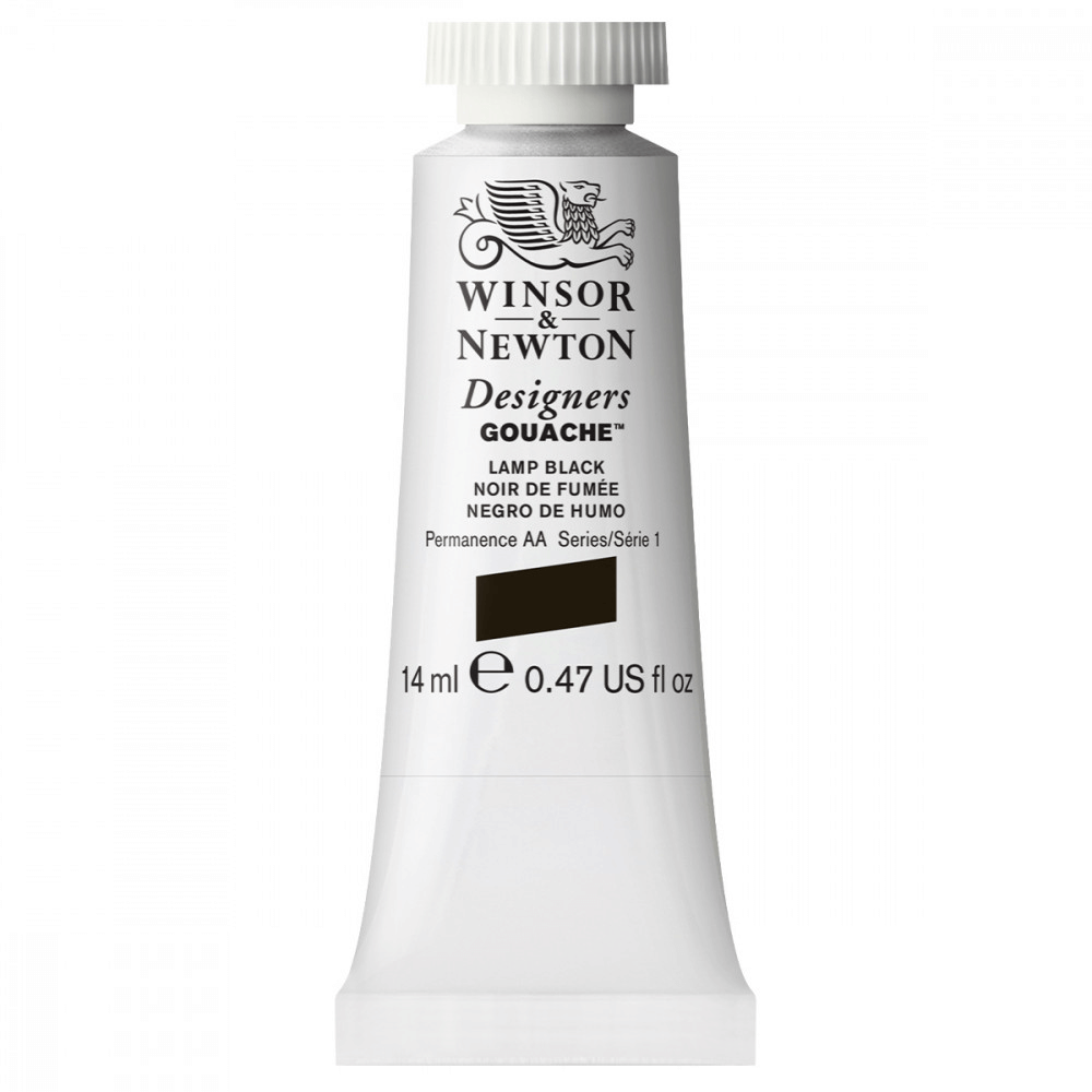 Tinta Guache Winsor & Newton Designers 14ml S1 337 Lamp Black
